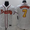 Men's Atlanta Braves Dansby Swanson #7 White Jersey Champion Edition