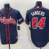 Men's Atlanta Braves Deion Sanders #24 Navy 2025 MLB Speedway Classic Alternate Limited Jersey