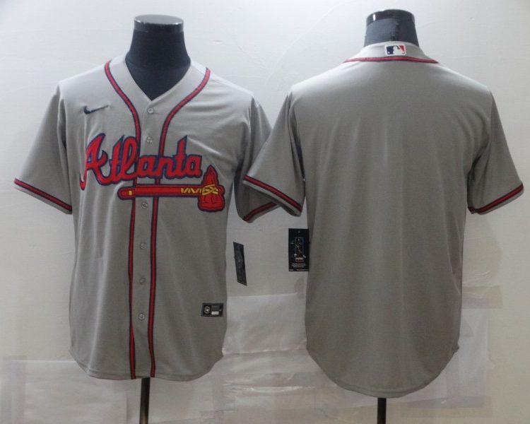 Men's Atlanta Braves Gray Blank Jersey