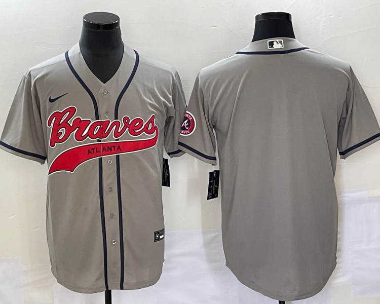 Men's Atlanta Braves Gray Blank Jersey Joint Edition