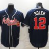 Men's Atlanta Braves Jorge Soler #12 Navy Jersey