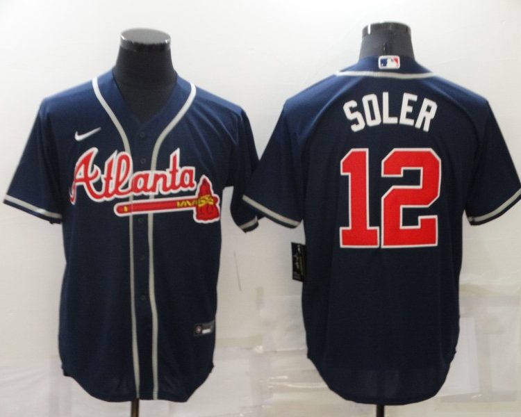 Men's Atlanta Braves Jorge Soler #12 Navy Jersey
