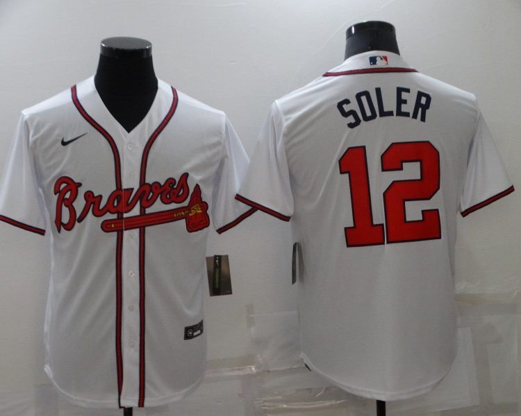 Men's Atlanta Braves Jorge Soler #12 White Jersey