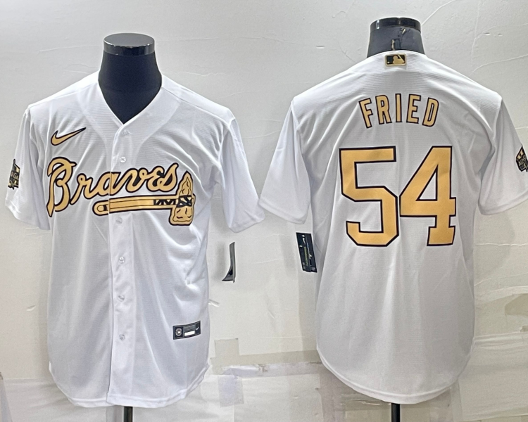 Men's Atlanta Braves Max Fried #54 White Stitched Jersey