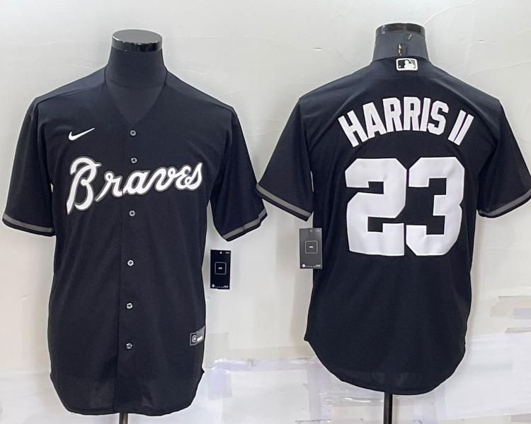 Men's Atlanta Braves Michael Harris II #23 Black Baseball Jersey