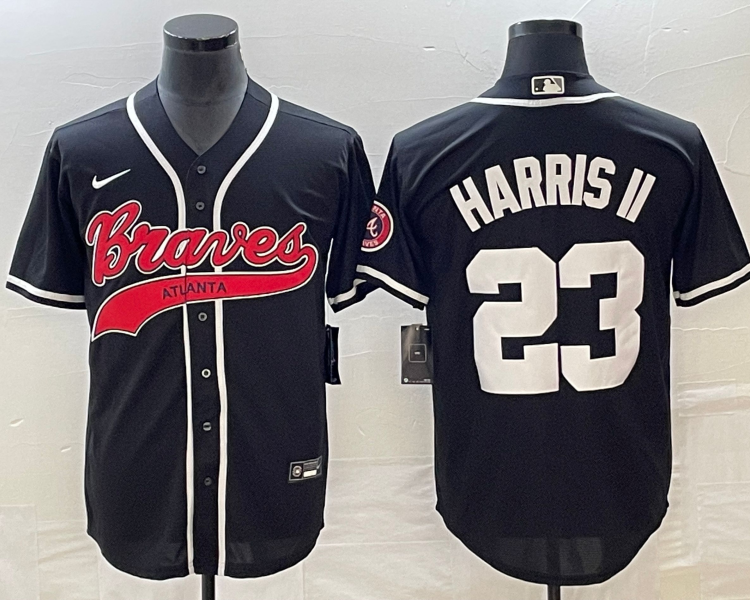Men's Atlanta Braves Michael Harris II #23 Black Jersey Joint Edition