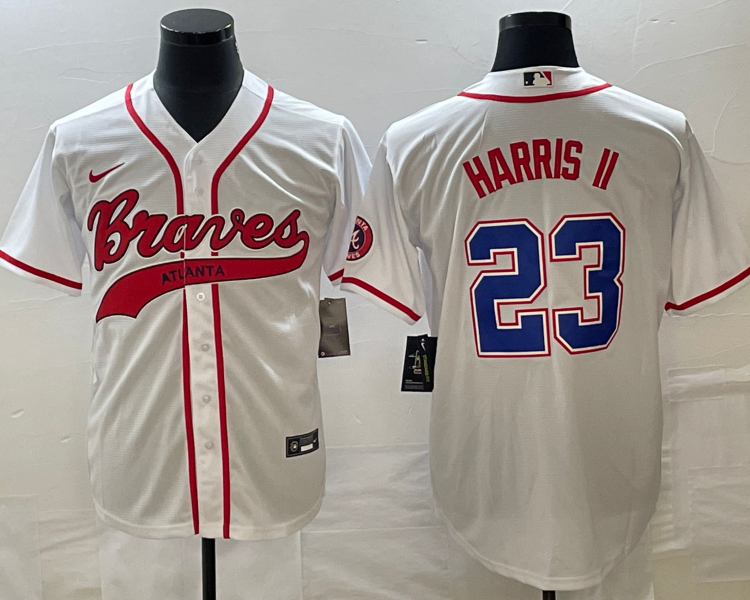 Men's Atlanta Braves Michael Harris II #23 White Jersey Joint Edition