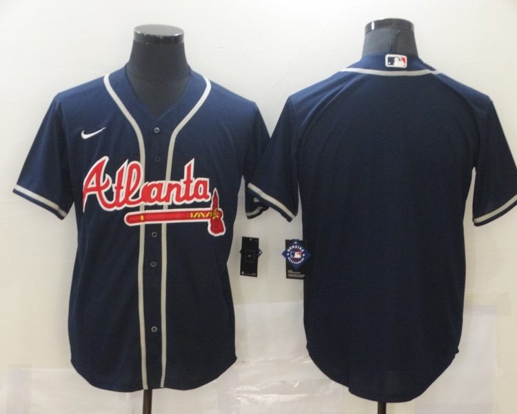 Men's Atlanta Braves Navy Blank Jersey