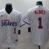 Men's Atlanta Braves Ozzie Albies #1 White City Edition Jersey