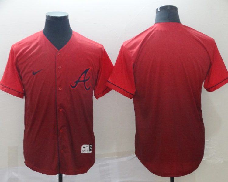 Men's Atlanta Braves Red Blank Team Jersey