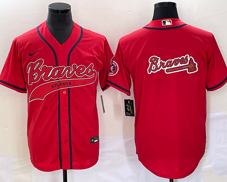 Men's Atlanta Braves Red Team Jersey Joint Edition