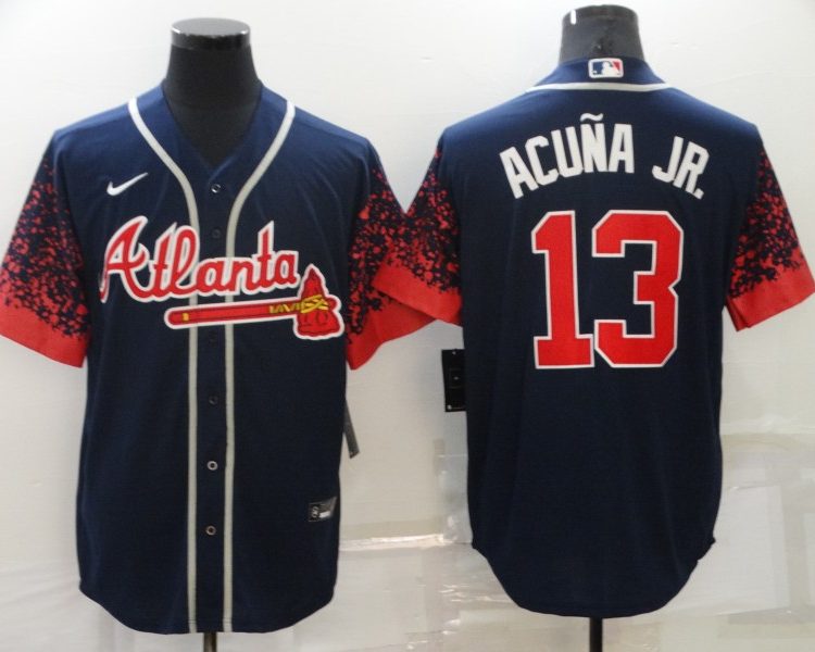 Men's Atlanta Braves Ronald Acuna Jr. #13 Navy Stitched Jersey