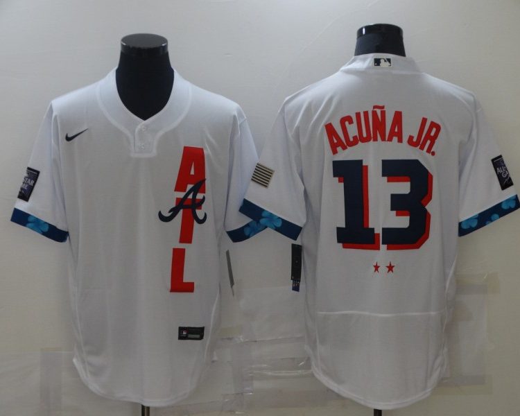 Men's Atlanta Braves Ronald Acuna Jr. #13 White ALL STAR Jersey