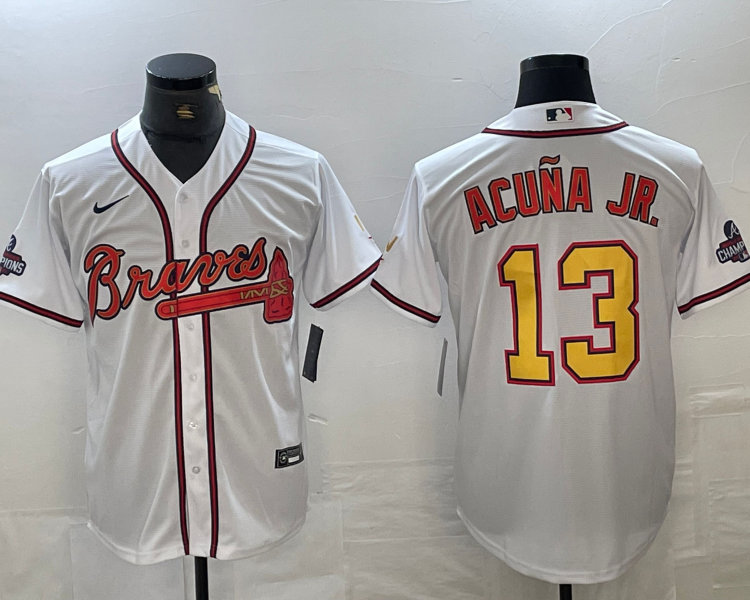 Men's Atlanta Braves Ronald Acuna Jr. White Authentic Jersey Champion Edition