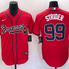 Men's Atlanta Braves Spencer Strider #99 Red Jersey