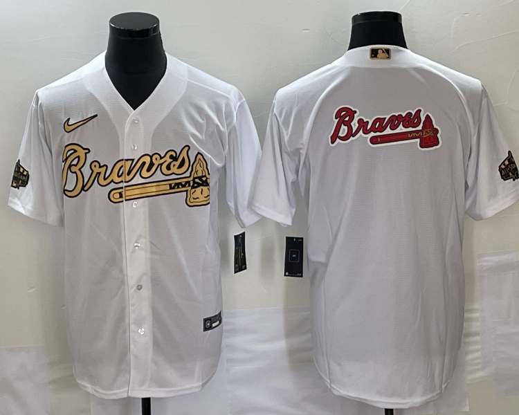 Men's Atlanta Braves White Team Jersey