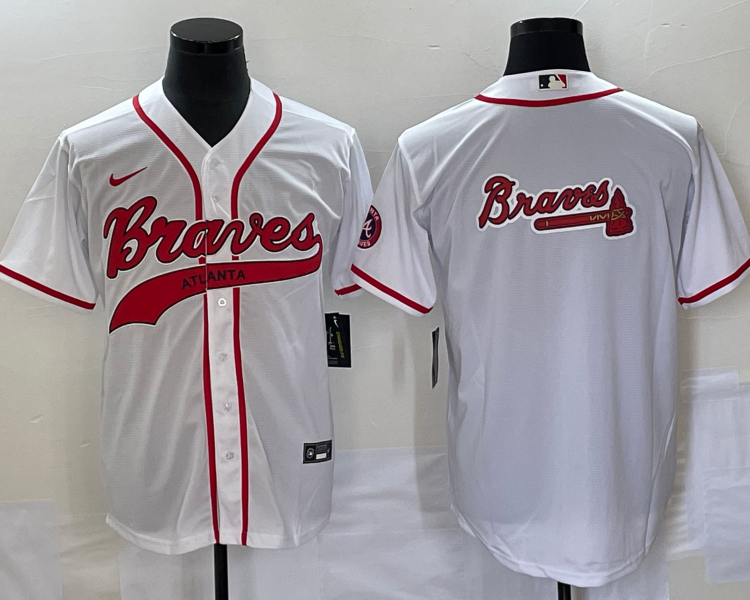 Men's Atlanta Braves White Team Jersey Joint Edition