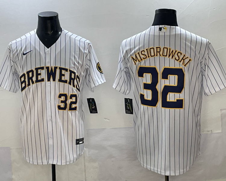 Men's Milwaukee Brewers Jacob Misiorowski #32 White Jersey