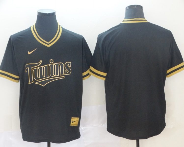Men's Minnesota Twins Black Blank Jersey