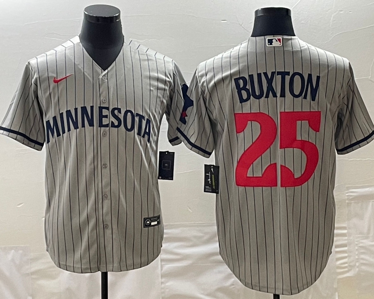 Men's Minnesota Twins Byron Buxton #25 Gray Alternate Jersey