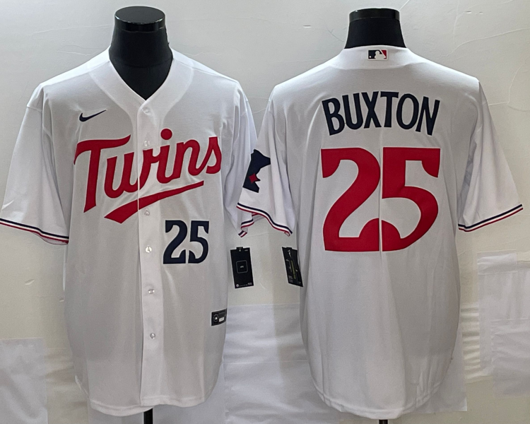Men's Minnesota Twins Byron Buxton #25 White Home Jersey