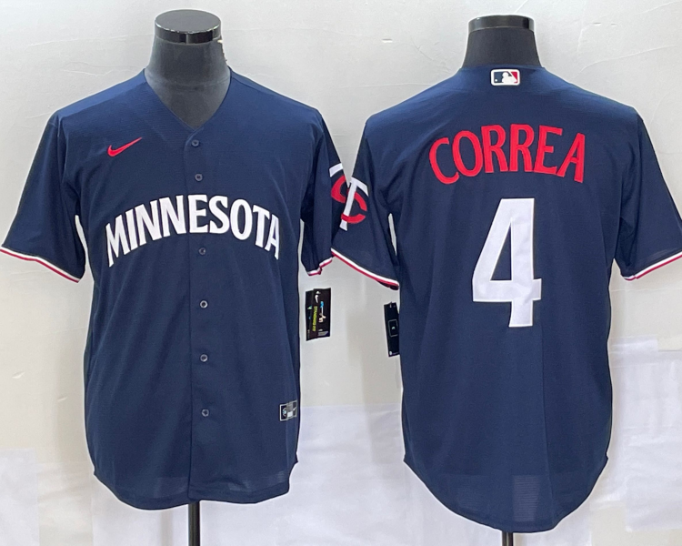 Men's Minnesota Twins Carlos Correa #4 Navy Alternate Jersey