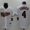 Men's Minnesota Twins Carlos Correa #4 White Baseball Jersey
