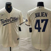 Men's Minnesota Twins Edouard Julien #47 Cream Limited Jersey