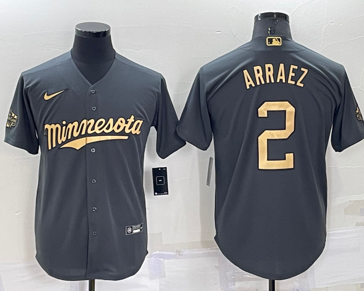 Men's Minnesota Twins Luis Arraez #2 Gray Jersey