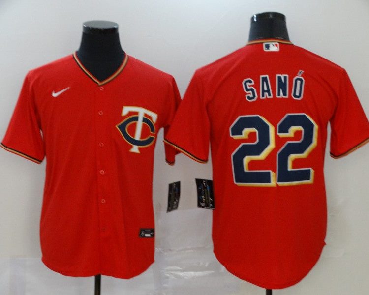 Men's Minnesota Twins Miguel Sano #22 Red Baseball Jersey