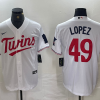 Men's Minnesota Twins Pablo Lopez #49 White Home Jersey
