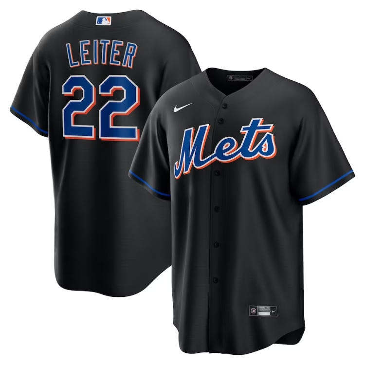 Men's New York Mets Al Leiter #22 Black 2022 Alternate Jersey