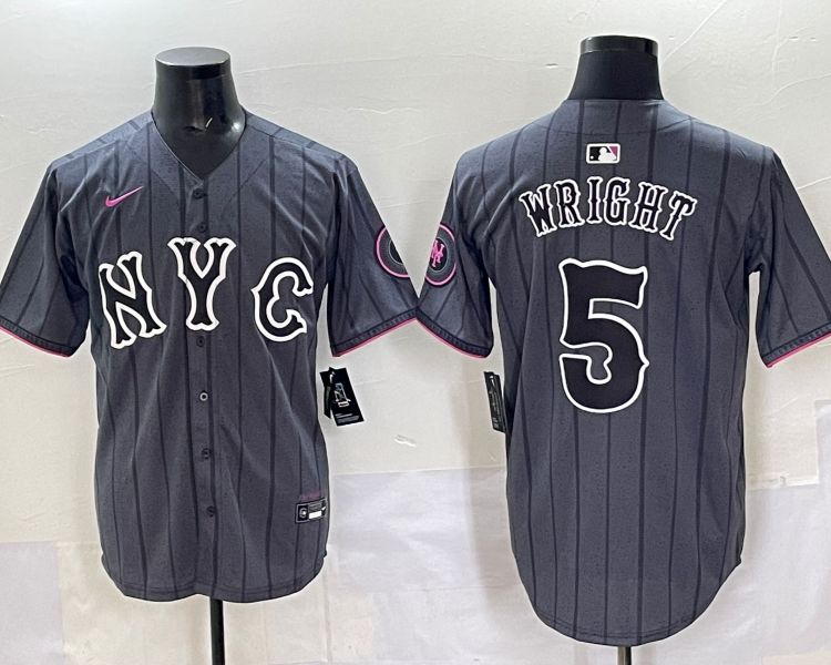 Men's New York Mets David Wright #5 Gray City Connect Limited Jersey