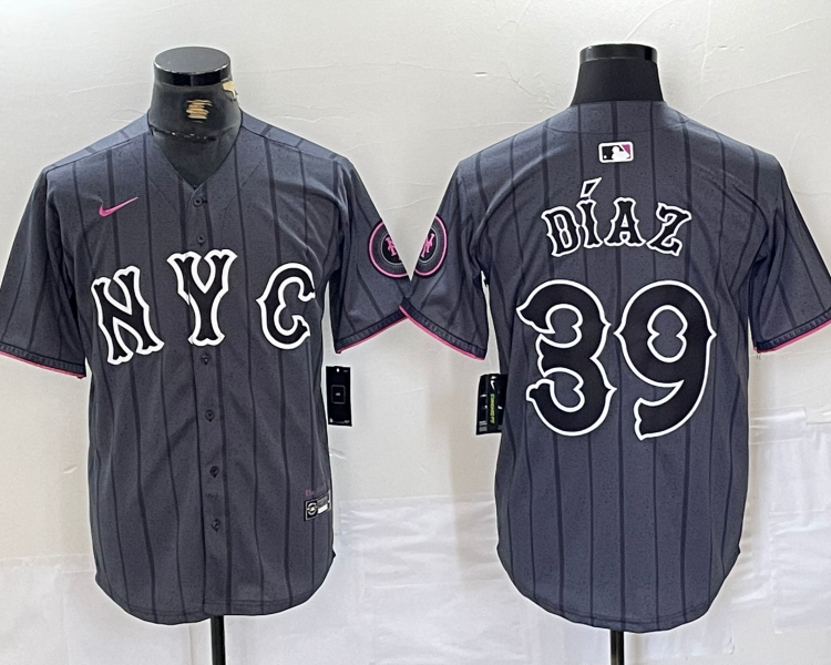 Men's New York Mets Edwin Diaz #39 Graphite 2024 City Connect Limited Jersey