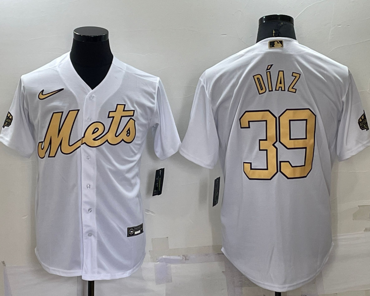 Men's New York Mets Edwin Diaz #39 White Jersey