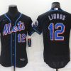 Men's New York Mets Francisco Lindor #12 Black Jersey