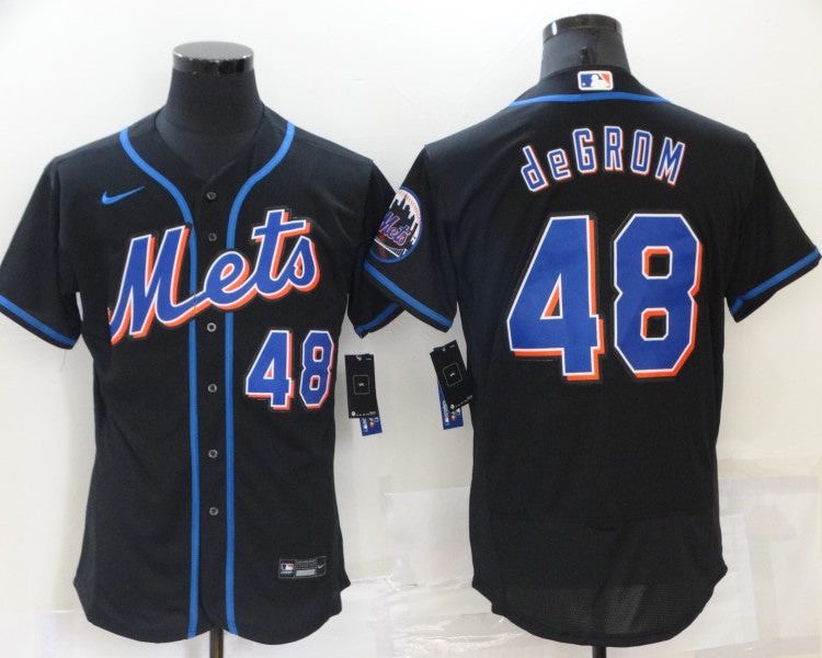 Men's New York Mets Jacob deGrom #48 Black Jersey