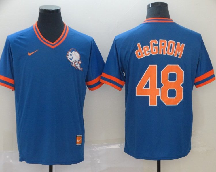 Men's New York Mets Jacob deGrom #48 Blue Alternate Jersey