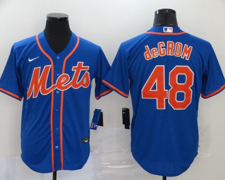 Men's New York Mets Jacob deGrom #48 Blue Baseball Jersey