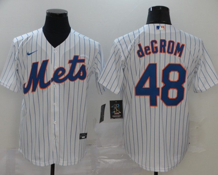 Men's New York Mets Jacob deGrom #48 White Baseball Jersey