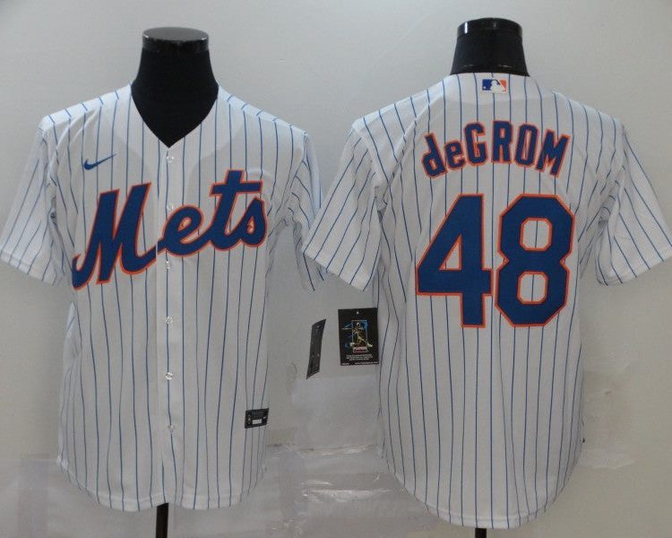 Men's New York Mets Jacob deGrom #48 White Baseball Jersey