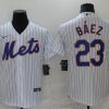 Men's New York Mets Javier Baez #23 White Baseball Jersey