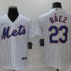 Men's New York Mets Javier Baez #23 White Baseball Jersey