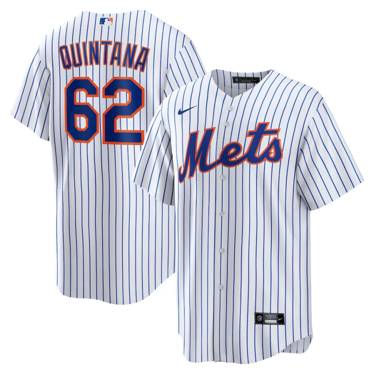 Men's New York Mets Jose Quintana #62 White Home Jersey