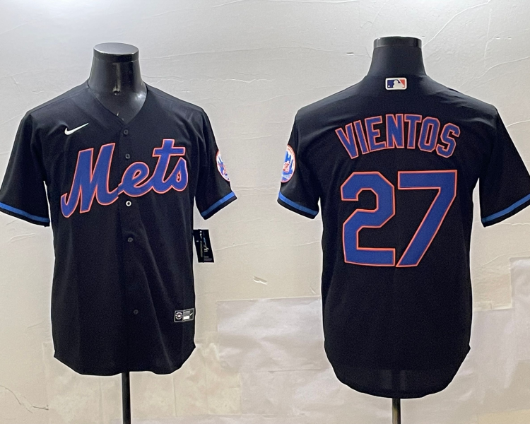 Men's New York Mets Mark Vientos #27 Black Jersey