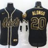 Men's New York Mets Pete Alonso #20 Black Stitched Jersey