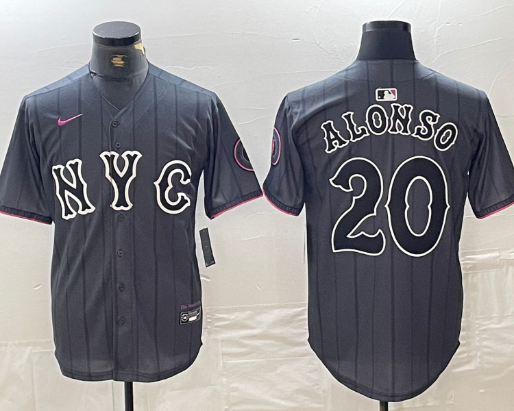 Men's New York Mets Pete Alonso #20 Graphite 2024 City Connect Limited Jersey