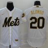 Men's New York Mets Pete Alonso #20 White Authentic Jersey