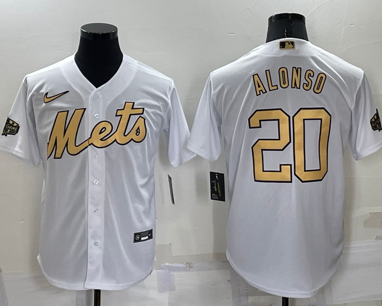 Men's New York Mets Pete Alonso #20 White Stitched Jersey