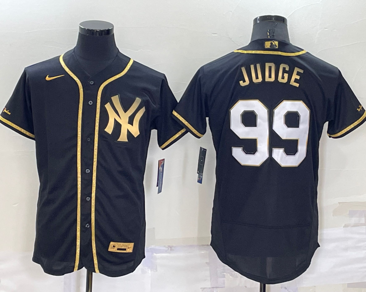 Men's New York Yankees Aaron Judge #99 Black Stitched Jersey